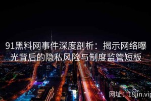 91黑料网事件深度剖析：揭示网络曝光背后的隐私风险与制度监管短板
