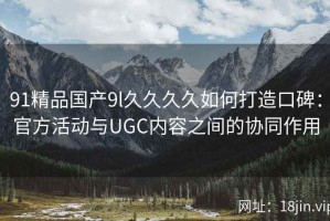 91精品国产9l久久久久如何打造口碑：官方活动与UGC内容之间的协同作用