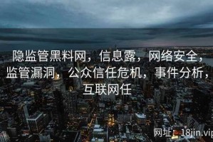 隐监管黑料网，信息露，网络安全，监管漏洞，公众信任危机，事件分析，互联网任