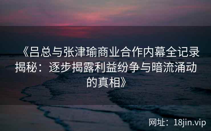 《吕总与张津瑜商业合作内幕全记录揭秘：逐步揭露利益纷争与暗流涌动的真相》