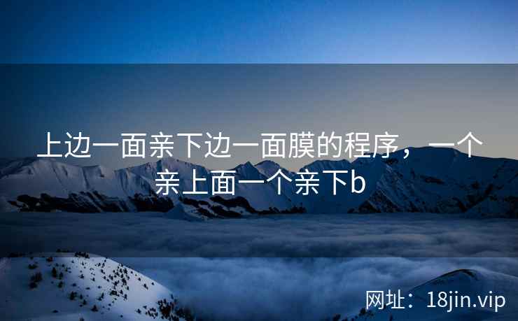 上边一面亲下边一面膜的程序，一个亲上面一个亲下b