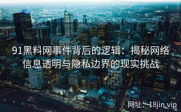 91黑料网事件背后的逻辑：揭秘网络信息透明与隐私边界的现实挑战