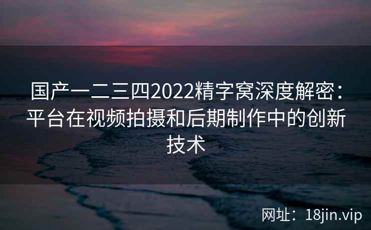 国产一二三四2022精字窝深度解密：平台在视频拍摄和后期制作中的创新技术